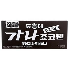 乐天黑加纳巧克力70g롯데 가나마일드 초콜릿