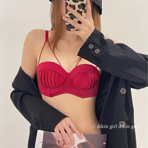 内衣女小胸聚拢秋冬红性感无痕胸罩加厚显大收副乳防下垂文胸套装2025新款小红书爆款 商品图4