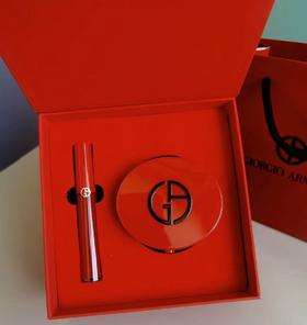 ARMANI阿玛尼气垫口红礼盒两件套（红管405+漆光气垫）（礼盒+礼袋）