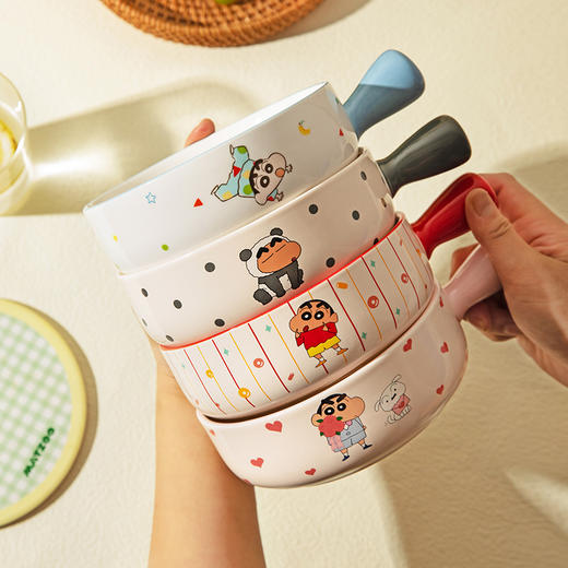 摩登主妇&蜡笔小新 手柄碗家用手把烤碗烤箱微波炉专用泡面碗 商品图1