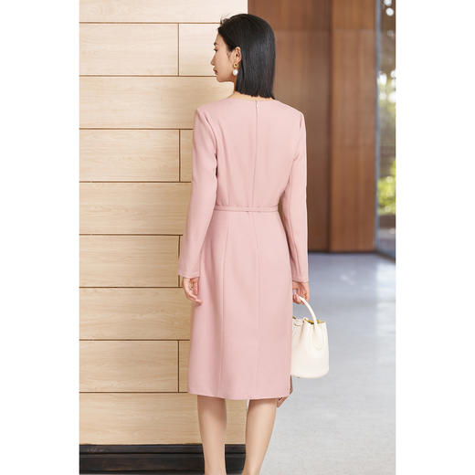 剩S/M/L/XL 米思阳2026春季新款时尚通勤粉色连衣裙改良式西装正装裙子女5365 商品图3