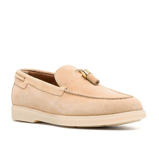 Giuseppe Zanotti 女士绒面皮革乐福鞋 卡其色 E460020001 商品图1