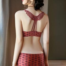 无钢圈性感文胸套装前扣无痕聚拢蕾丝小胸内衣女纯欲狐狸美背加厚