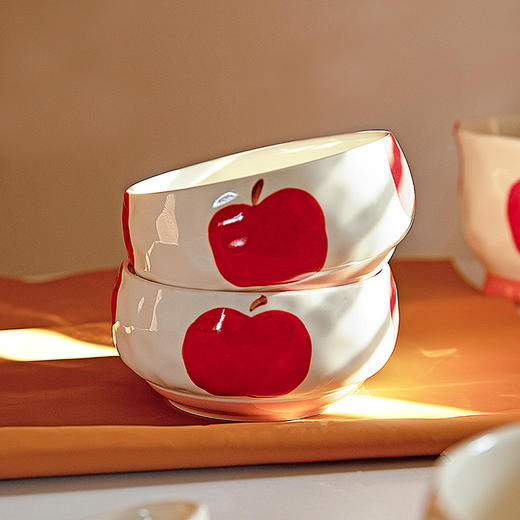摩登主妇釉下彩苹果碗家用2025新年餐具碗碟餐盘子特别好看的饭碗 商品图1