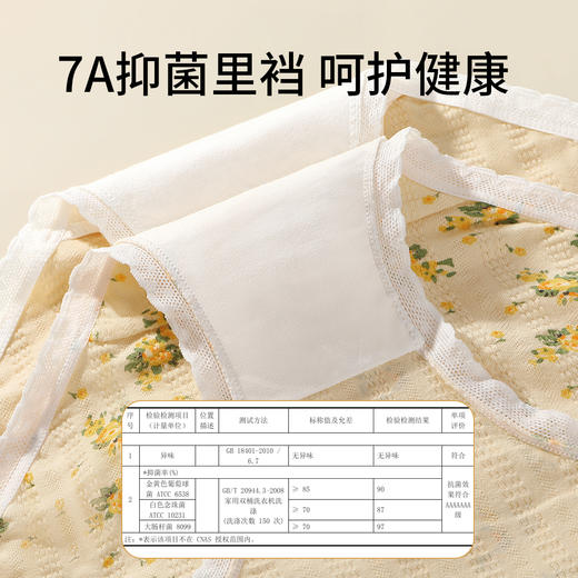 N3-【5条装】【7A抑菌纯棉裆】甜美小碎花蕾丝少女内裤高弹不勒不夹臀  仲夏白玉【青春系列】 商品图1