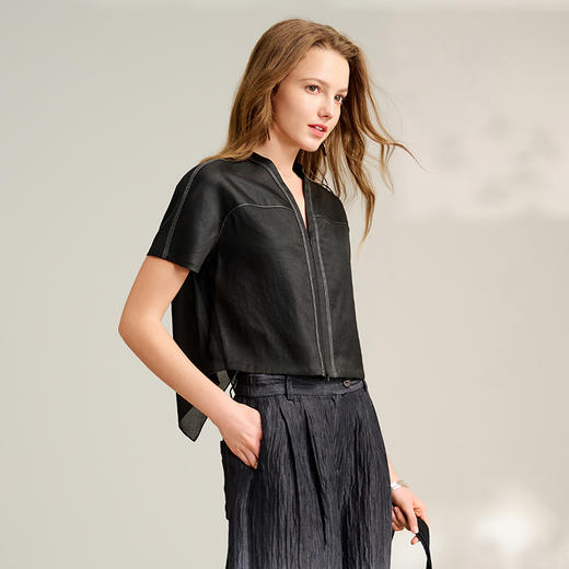 TANGY Collection/2025天意精品春季新品中国风女士莨绸外套 商品图3