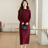 配大衣内搭长袖针织连衣裙秋冬中长款气质百搭收腰打底毛衣裙子CC&ML-9909 商品缩略图1