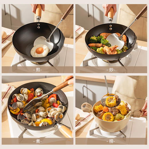 摩登主妇304不锈钢锅铲蘑菇铲家用炒勺炒菜铲子汤勺铁铲厨具套装 商品图3