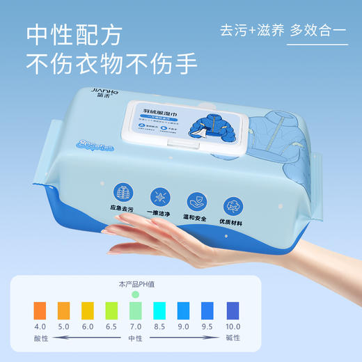 「9.9到手3包！羽绒服清洁湿巾」大包免擦拭湿纸巾 居家日用衣物去渍一次性湿巾清洁工具 商品图1