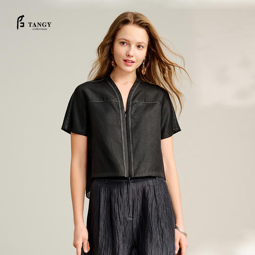 TANGY Collection/2025天意精品春季新品中国风女士莨绸外套 商品图0