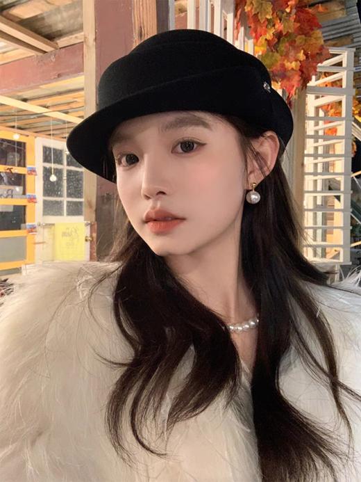 <曾小咸推荐>  复古赫本风毛呢礼帽 日常88/件 活动59.99/件！！ 商品图3