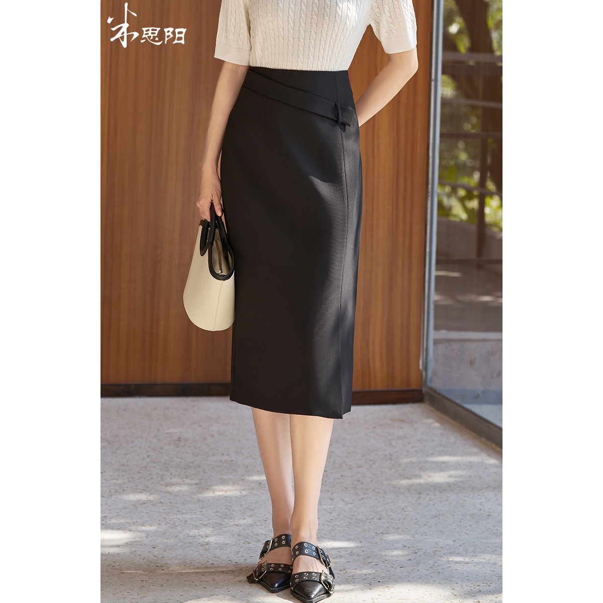 剩M/L 米思阳2026春季新款气质通勤OL半身裙不对称腰带遮肉显瘦裙子5027