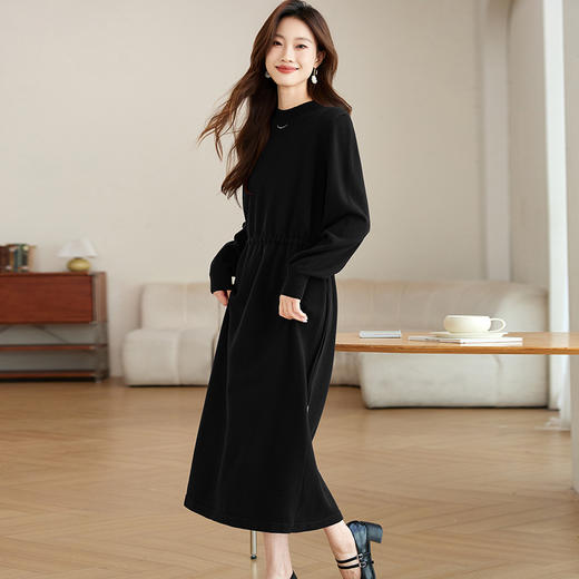 配大衣内搭长袖针织连衣裙秋冬中长款气质百搭收腰打底毛衣裙子CC&ML-9909 商品图2