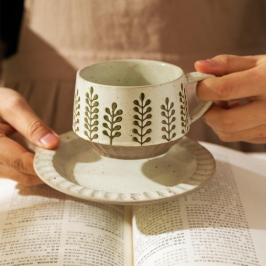 摩登主妇复古咖啡杯碟高档精致家用喝水杯陶瓷马克杯子拉花拿铁杯 商品图3