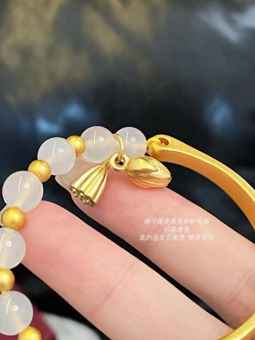 D011823莲花莲蓬寓意两世安好一眼就会爱上的气质半镯 商品图6