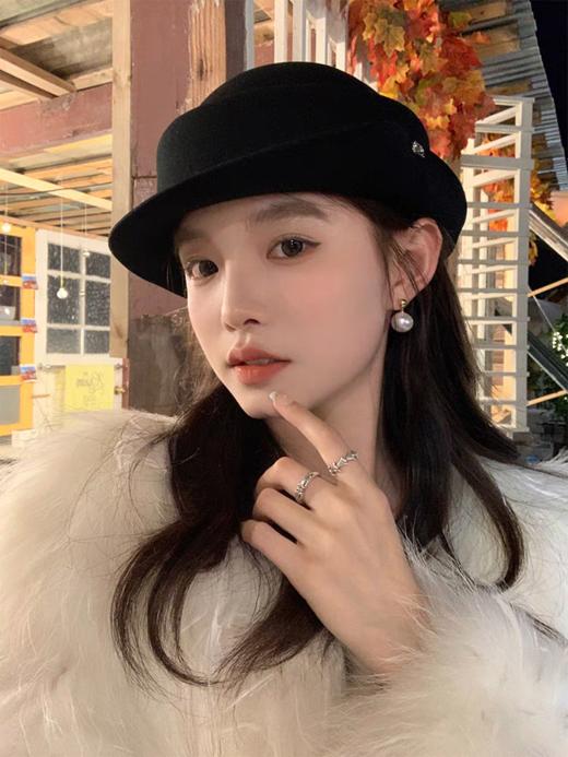 <曾小咸推荐>  复古赫本风毛呢礼帽 日常88/件 活动59.99/件！！ 商品图4