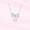 周六福淡水珍珠项链女蝴蝶结链坠S925银优雅送女友送女友礼物 商品缩略图2