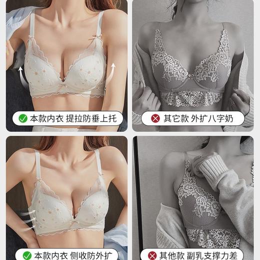 小胸聚拢显大透气内衣女上托防下垂收副乳调整型法式蕾丝性感文胸2025新款小红书爆款 商品图4