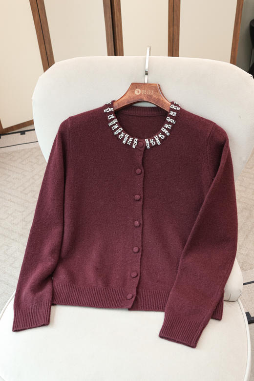 气质加成手工钉珠羊毛衫 商品图0