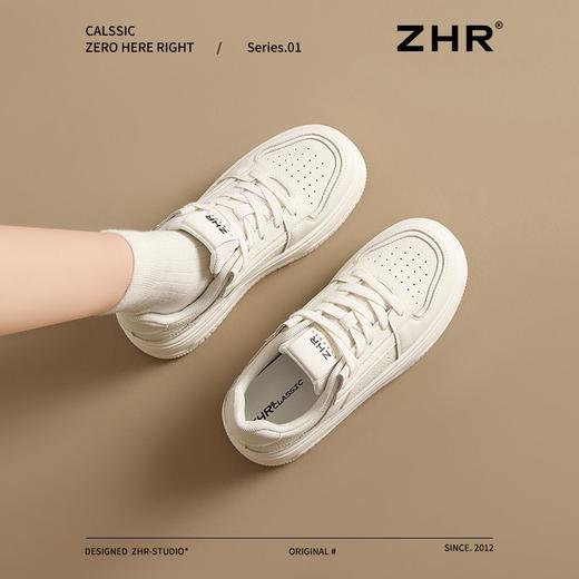 ZHR则则厚底增高小白鞋2025年新款网洞透气运动休闲鞋轻奢百搭款 商品图1