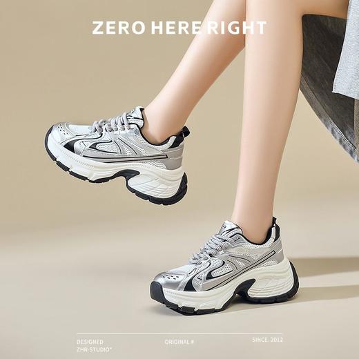 ZHR则则透气网面厚底老爹鞋女2024新款秋季百搭休闲运动鞋增高鞋 商品图9