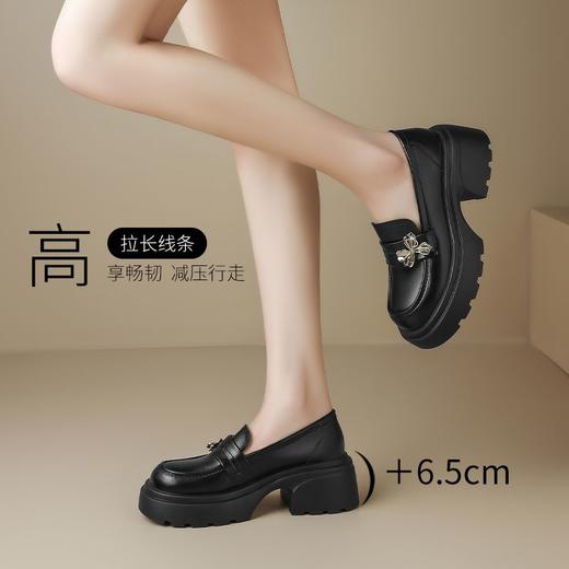 ZHR则则蝴蝶乐福鞋女2025春新款百搭小英伦厚底单鞋一脚蹬小皮鞋 商品图3