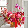 《万事兴隆》蝴蝶兰牡丹菊弗洛伊德奶油桃子新年手提花篮 商品缩略图1