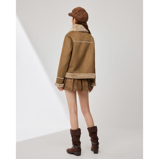 IEF/爱依服2025 秋季 【DNA系列】时尚复古立领高级磨砂皮外套DN1722 商品图4