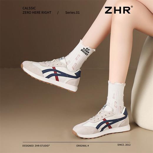 ZHR则则新款2025春季超轻软底运动休闲鞋ins百搭网红阿甘鞋女真皮 商品图1