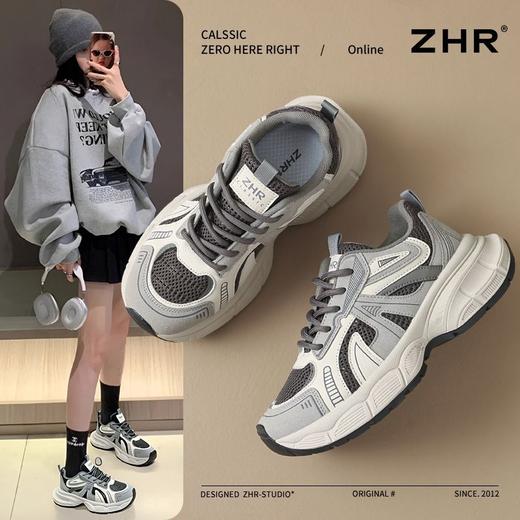 ZHR厚底增高老爹鞋女春季新款情侣时尚复古百搭超软运动休闲鞋女 商品图2