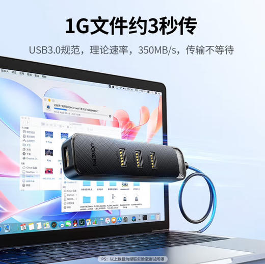 【JY】绿联UGREEN USB分线器高速延长转接头1.5米4口USB30 CM456 商品图0