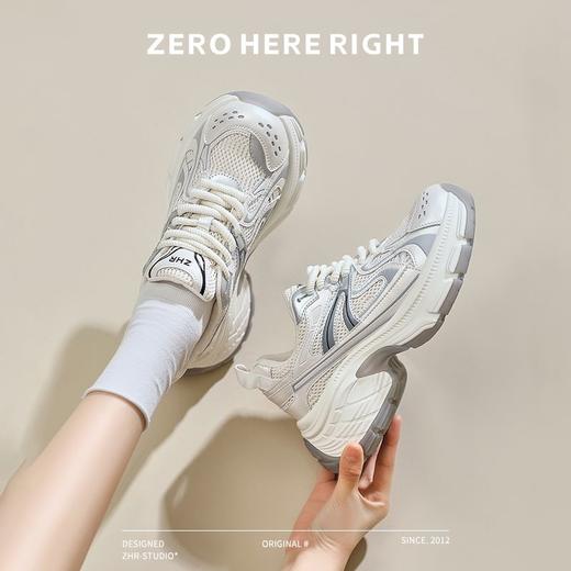 ZHR则则透气网面厚底老爹鞋女2024新款秋季百搭休闲运动鞋增高鞋 商品图6
