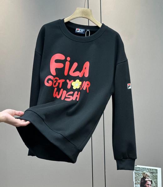FILA斐乐黑金新年主题银狐绒圆领卫衣休闲情侣款  顶级版本 商品图2
