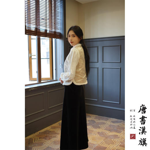 【冬野铃】新中式国风旗袍马甲小袄原创刺绣毛边棉服背心马甲马夹 商品图2