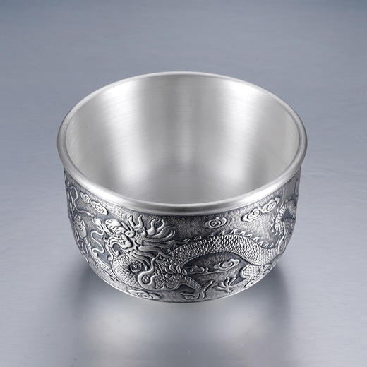 子佩集S999银【龙跃凤鸣】茶杯摆件纯银【DLCB001】茶具仿古大杯摆件2501 商品图4