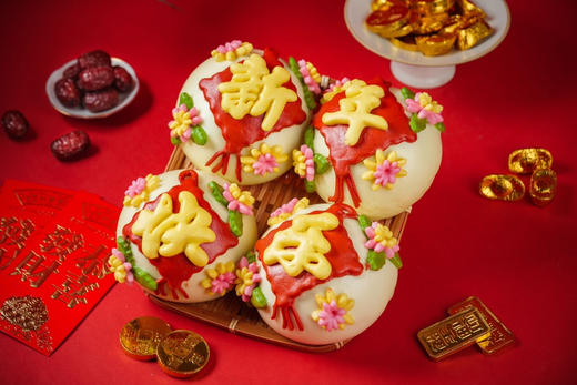 花饽饽之醒狮蛇宝宝，寓意吉祥、如意，醒狮的外形龙腾生风、威武雄壮，醒狮舞动起来，寓意着带来吉祥如意、事事平安、祥蛇纳瑞 商品图4