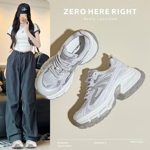 ZHR则则透气网面厚底老爹鞋女2024新款秋季百搭休闲运动鞋增高鞋 商品图7