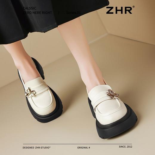 ZHR则则蝴蝶乐福鞋女2025春新款百搭小英伦厚底单鞋一脚蹬小皮鞋 商品图6