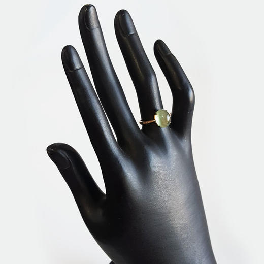 【天然正品】AU750玫瑰金镶天然葡萄石（希望、幸运）戒指13号（戒圈可改）171124TJ01 现售价：2580 商品图5