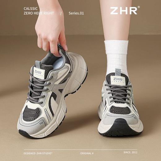 ZHR厚底增高老爹鞋女春季新款情侣时尚复古百搭超软运动休闲鞋女 商品图0