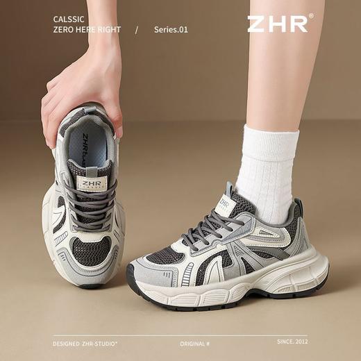 ZHR厚底增高老爹鞋女春季新款情侣时尚复古百搭超软运动休闲鞋女 商品图5
