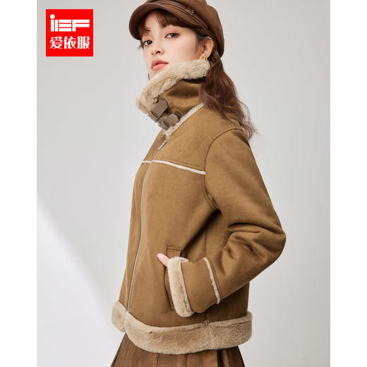 IEF/爱依服2025 秋季 【DNA系列】时尚复古立领高级磨砂皮外套DN1722 商品图0