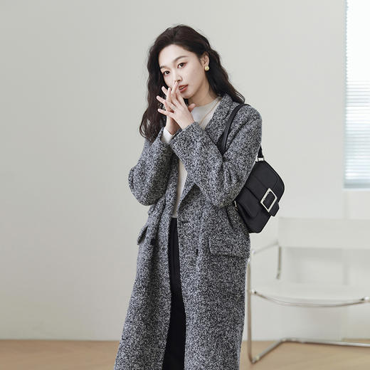 火桐hooton 30羊绒高定系列 拼色长款山羊绒大衣3419 商品图4