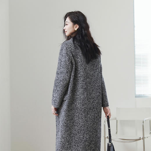 火桐hooton 30羊绒高定系列 拼色长款山羊绒大衣3419 商品图1