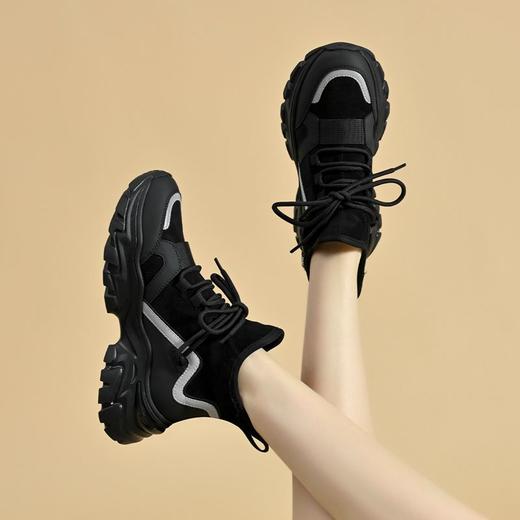 ZHR则则加绒保暖厚底增高鞋女2024春季新款高帮运动休闲鞋女鞋子 商品图8