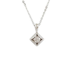 【周大福】AU750白金时尚经典款0.193克拉钻石吊坠项链050125NJM04 现售价：2480