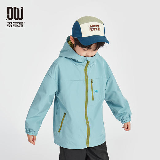 【团购价99.9】多多家男童外套防泼水儿童冲锋衣春秋款2025新款男孩户外连帽上衣10218 商品图2