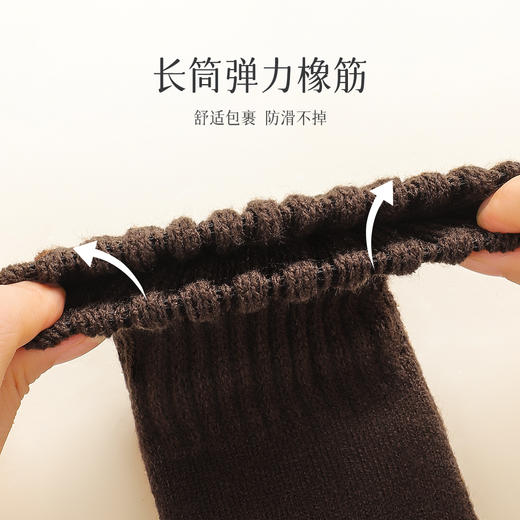 【3双装】秋冬加绒加厚毛圈袜中筒袜保暖锁温抗寒防滑不掉男袜子针织暖绒袜 商品图5