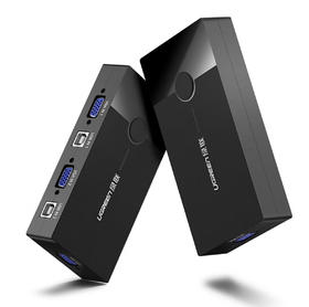 【JY】绿联 UGREENKVM切换器VGA视频切屏器 二进一出 USB打印机共享器30357