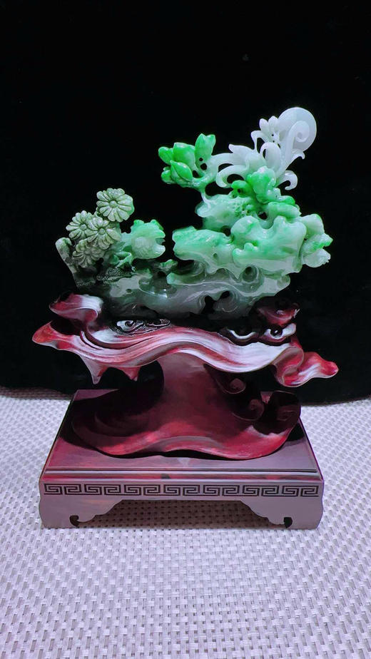 620812翡翠摆件【一枝独秀 君子兰花】 商品图4